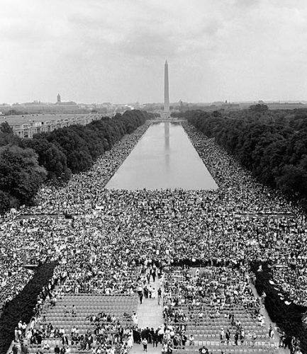 Crowd on the National Mall at the 1963 March on Washington.