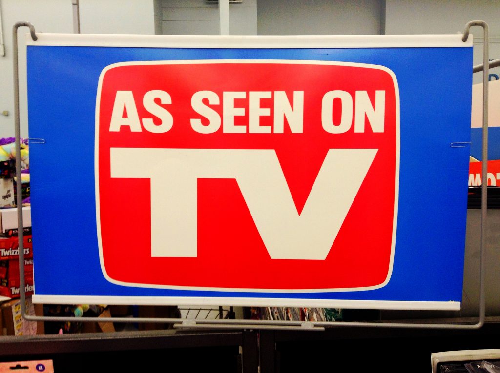 sign reading "as seen on tv"