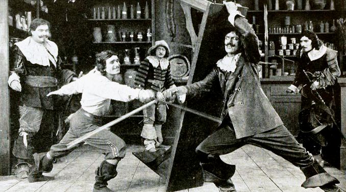 Still image from The Three Musketeers movie starring Douglas Fairbanks.