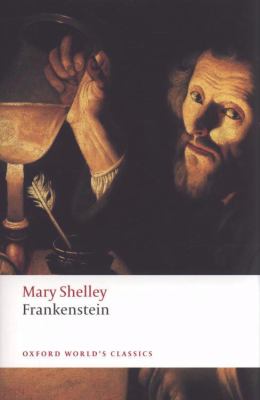 Frankenstein book cover. A bearded man holding a glass with liquid in it. A representation of Victor Frankenstein