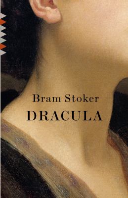 Dracula book cover. A close up look-up view showing a woman's lower jaw and neck
