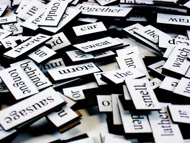 Photo of magnetic poetry words