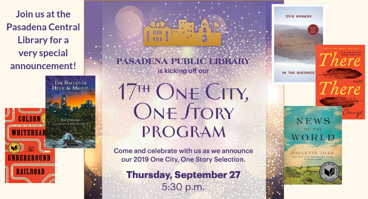 One City One Story Reveal Thursday, September 27 at 5:30pm at the Central Library